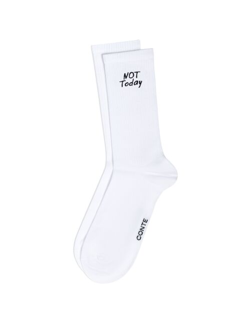 Удлиненные мужские носки в рубчик с вышивкой «Not today» - купить в интернет-магазине Conte