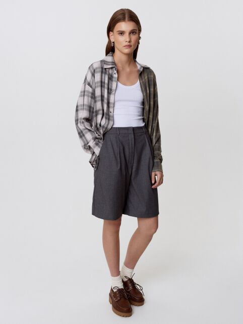 Двухцветная рубашка из вискозы в клетку LRU 3464 Двухцветная рубашка из вискозы в клетку LRU 3464 - купить в интернет-магазине Conte