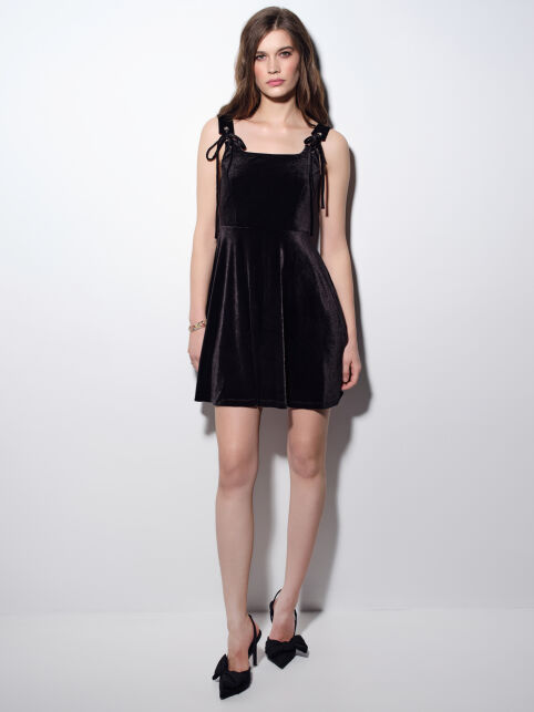 Платье из велюра с корсетным лифом на бретелях LPL 3328 - купить в интернет-магазине Conte