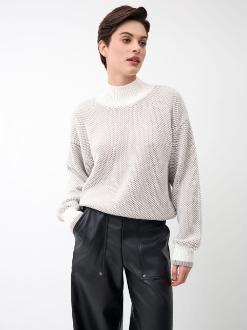 Джемпер объёмного силуэта с воротником-стойкой LDK 24118 - купить в интернет-магазине Conte