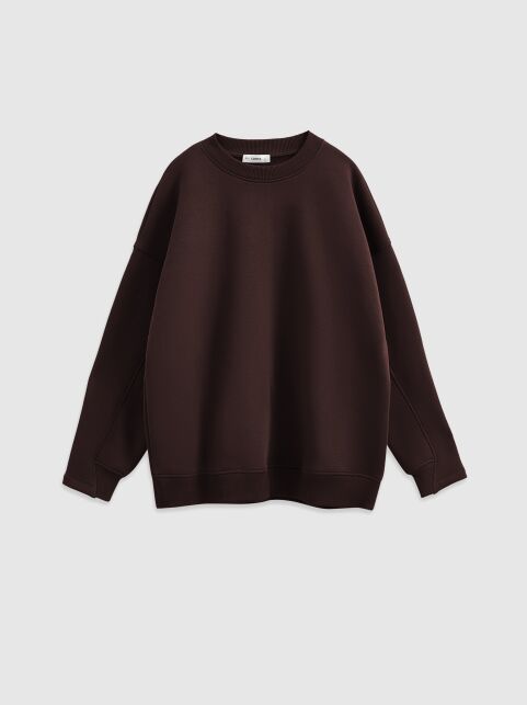 Свободный свитшот из футера с акцентными манжетами LD 3229 - купить в интернет-магазине Conte