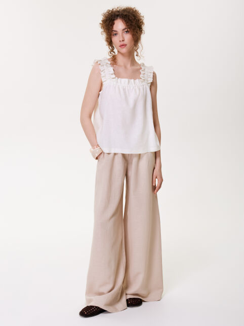 Льняной топ с рюшами LBL 3484 - купить в интернет-магазине Conte