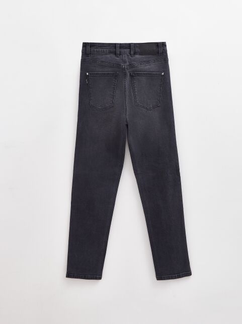 Джинсы mom с эффектом потертости и застежкой на две пуговицы CON-664 - купить в интернет-магазине Conte