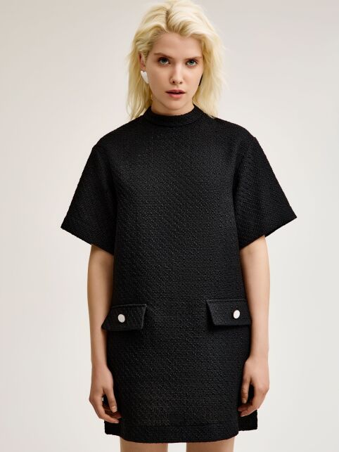 Платье-mini из твида с воротником-стойкой LPL 3269 - купить в интернет-магазине Conte