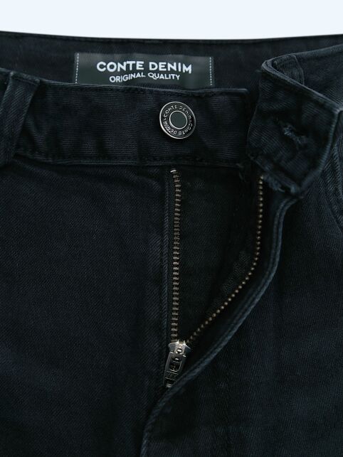 Чёрные джинсы wide leg с дополнительной петлёй для кастомизаций CON-800 - купить в интернет-магазине Conte