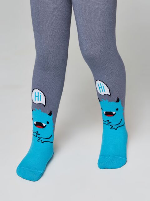 Колготки из хлопка с рисунком монстриков «Hi» - купить в интернет-магазине Conte