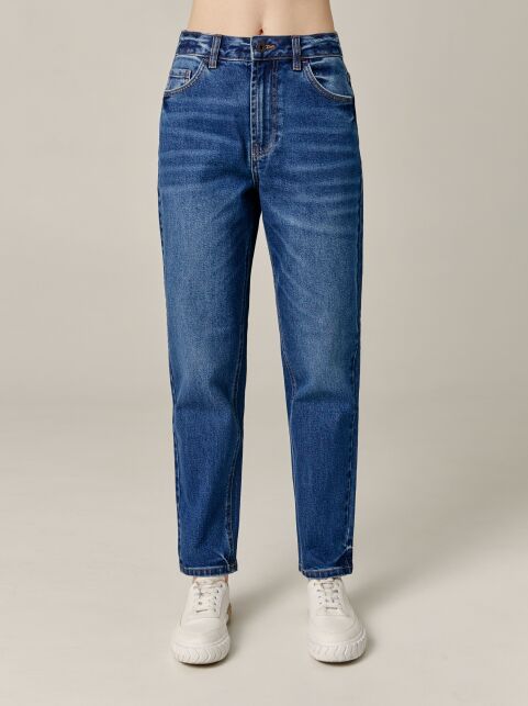 Джинсы mom с эффектами потертости CON-705 - купить в интернет-магазине Conte