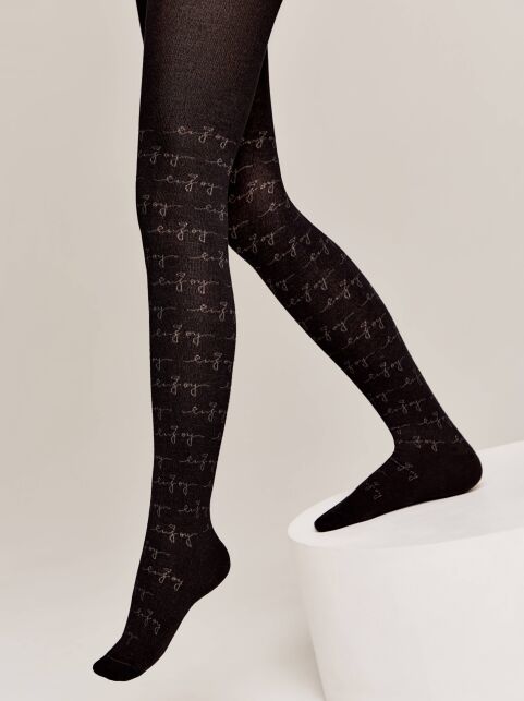 Колготки из хлопка с надписями «Enjoy» - купить в интернет-магазине Conte