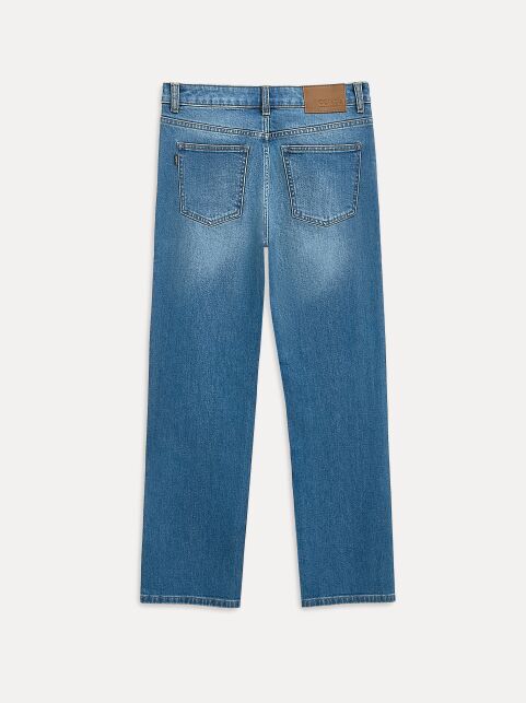 Синие джинсы straight с эффектом потёртостей СON-812 - купить в интернет-магазине Conte