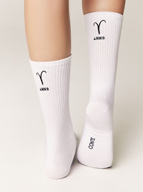 Удлиненные носки в рубчик с вышивкой «Овен» - купить в интернет-магазине Conte