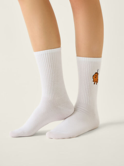 Хлопковые носки с вышивкой «Шпиц» из лимитированной коллекции BEST FRIENDS - купить в интернет-магазине Conte