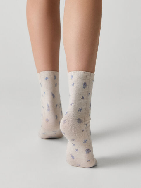 Носки из пряжи со льном «Цветы» - купить в интернет-магазине Conte
