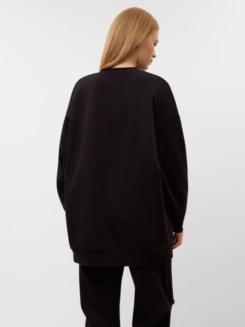 Удлинённый джемпер из футера на молнии LJ 3225 - купить в интернет-магазине Conte