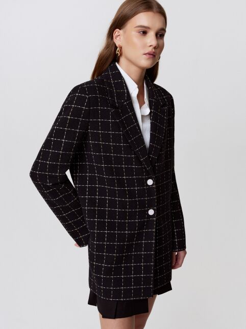 Жакет в клетку из твида LJ 3265 - купить в интернет-магазине Conte