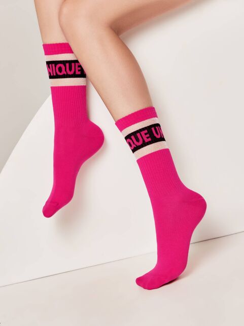 Удлиненные носки "Unique" с полосками из прозрачной сетки - купить в интернет-магазине Conte