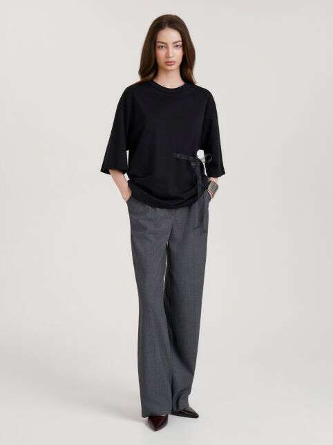 Футболка из хлопка с завязками-лентами сбоку на талии LD 3444 - купить в интернет-магазине Conte