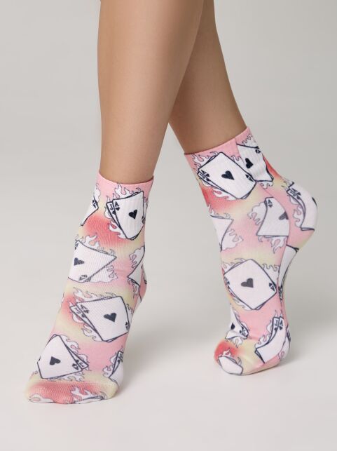 Укороченные носки с хлопком «Playing cards» - купить в интернет-магазине Conte