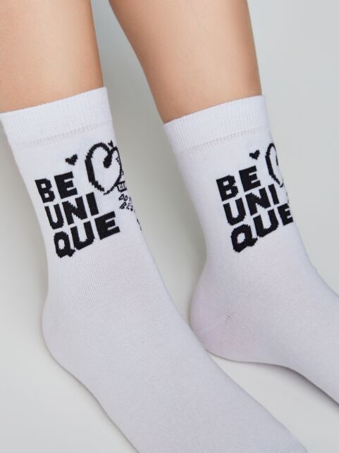 Хлопковые носки с рисунком “Be unique” - купить в интернет-магазине Conte