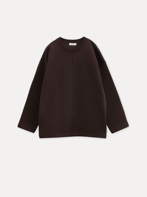 Джемпер из футера с ассиметричной планкой на горловине LD 3231 - купить в интернет-магазине Conte