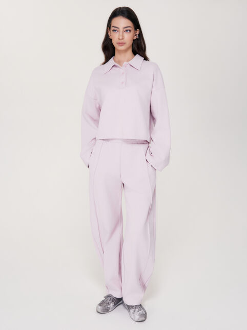 Свободные брюки с карманами из футера-пике LBK 3461 - купить в интернет-магазине Conte