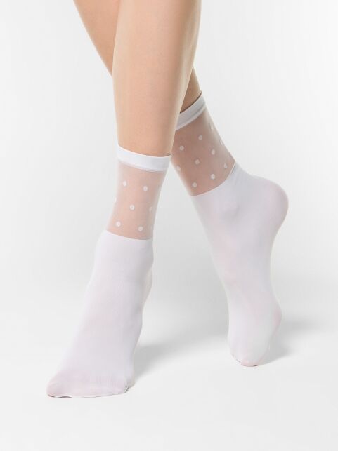 Удлиненные носки с прозрачным верхом FANTASY в горошек - купить в интернет-магазине Conte