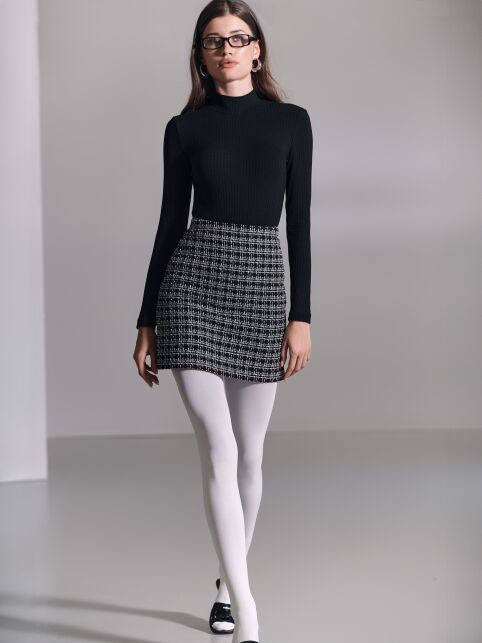 Черная юбка А-силуэта из твида LU 2904 - купить в интернет-магазине Conte