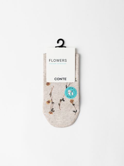 Носки из пряжи со льном «Цветочки» - купить в интернет-магазине Conte