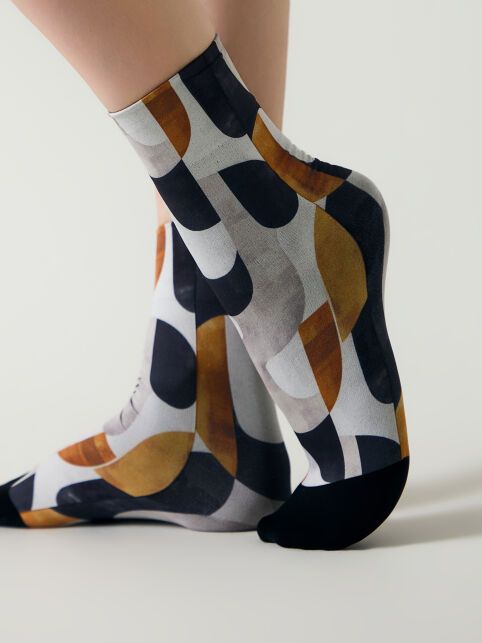 Плотные носки с чёрным мыском и рисунком «Аbstraction» - купить в интернет-магазине Conte