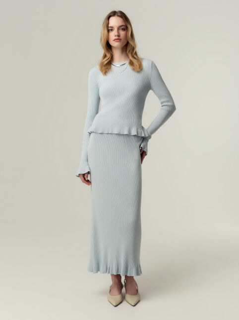 Юбка-midi с воланом из пряжи с вискозой LDK2574 - купить в интернет-магазине Conte