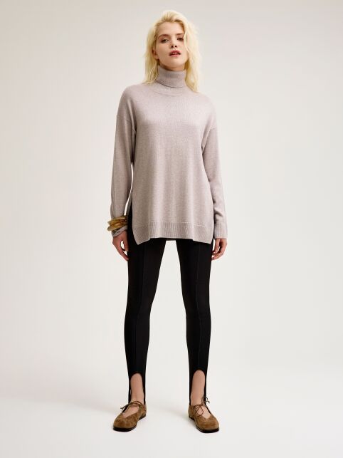 Джемпер с отложным воротником-стойкой и разрезами по бокам LDK 24109 - купить в интернет-магазине Conte