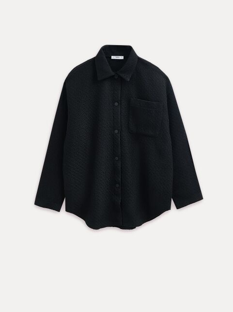 Рубашка черная из фактурного твида LRU 3268 - купить в интернет-магазине Conte