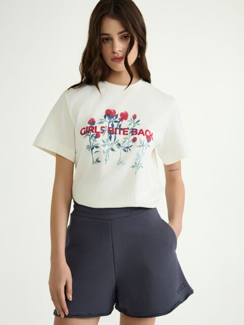 Футболка из хлопка с рисунком «Girls bite back» LD 3029 - купить в интернет-магазине Conte