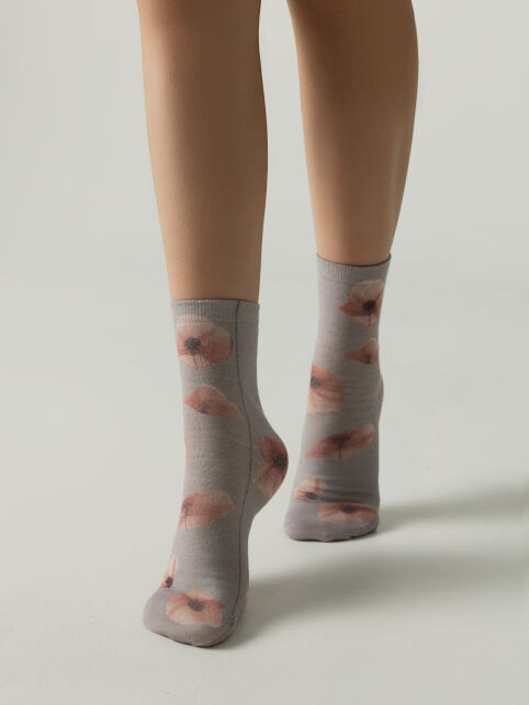 Носки из пряжи со льном «Маки» - купить в интернет-магазине Conte