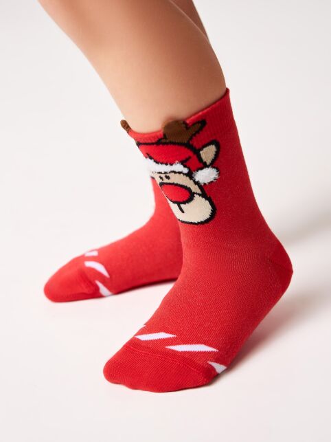Новогодние носки с пикотом «Рудольф» - купить в интернет-магазине Conte