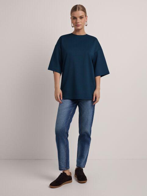 Джинсы mom с эффектами потертости CON-666 - купить в интернет-магазине Conte