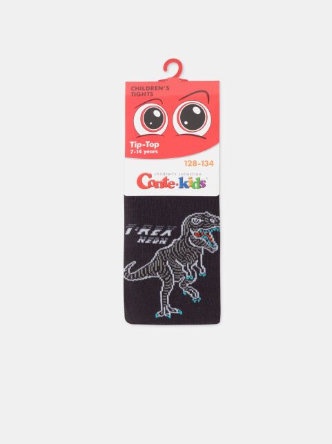 Хлопковые графитовые колготки TIP-TOP с рисунком "динозаврики" - купить в интернет-магазине Conte