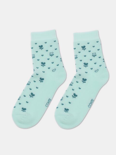 Махровые носки из хлопка с рисунками «Цветы» - купить в интернет-магазине Conte
