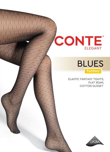 Колготки в мелкую сеточку с линиями BLUES - купить в интернет-магазине Conte