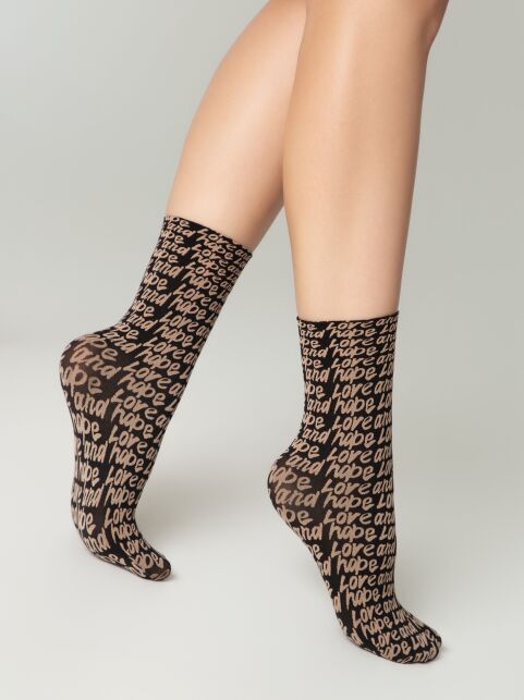 Плотные носки с вывязанным рисунком «Love» - купить в интернет-магазине Conte