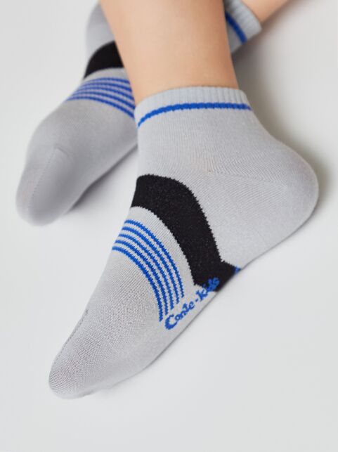 Короткие светло-серые спортивные носки ACTIVE lycra®, модель 956 - купить в интернет-магазине Conte