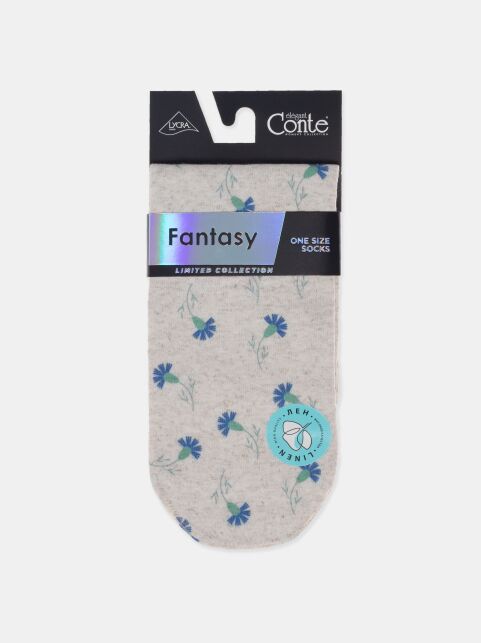 Носки из смесовой пряжи с хлопком и льном «Васильки» - купить в интернет-магазине Conte