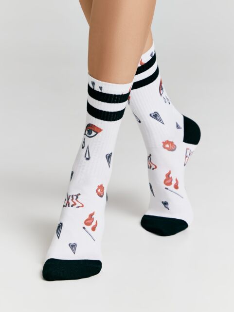 Удлиненные носки с абстрактным рисунком, модель 659 - купить в интернет-магазине Conte