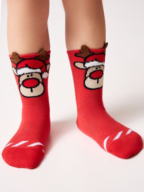 Новогодние носки с пикотом «Рудольф» - купить в интернет-магазине Conte