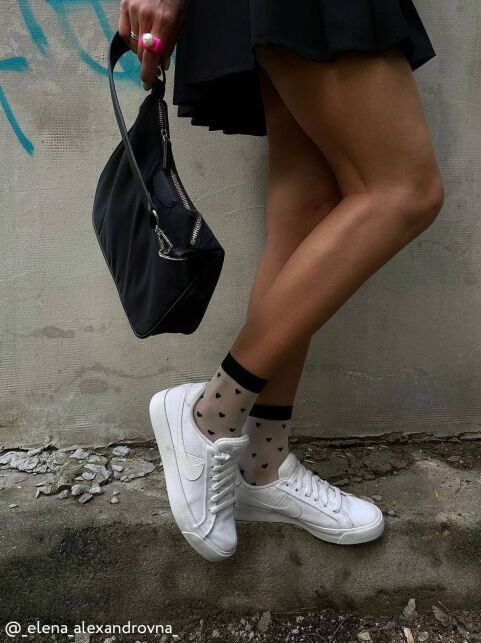 Тонкие носки FANTASY с рисунком "сердечки" - купить в интернет-магазине Conte