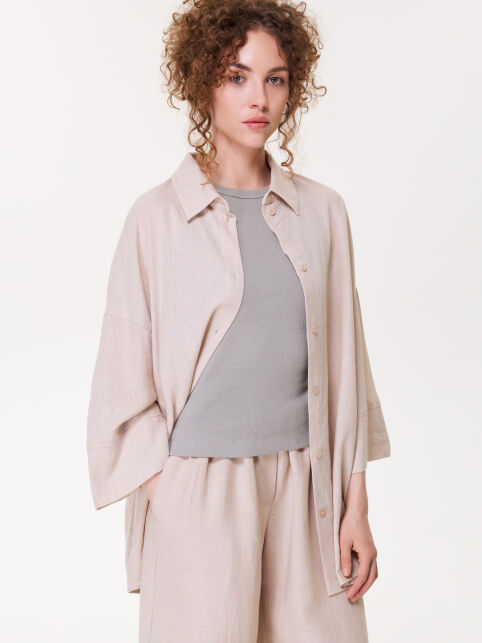 Льняная рубашка с вискозой LRU 3482 - купить в интернет-магазине Conte