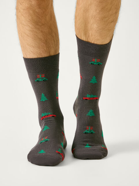 Мужские носки с рисунком «Новогодний маршрут» зимняя коллекция Мужские носки с рисунком «Новогодний маршрут» зимняя коллекция - купить в интернет-магазине Conte