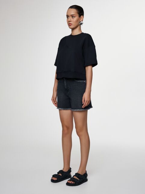 Джинсовые шорты с бахромой CON-646 - купить в интернет-магазине Conte