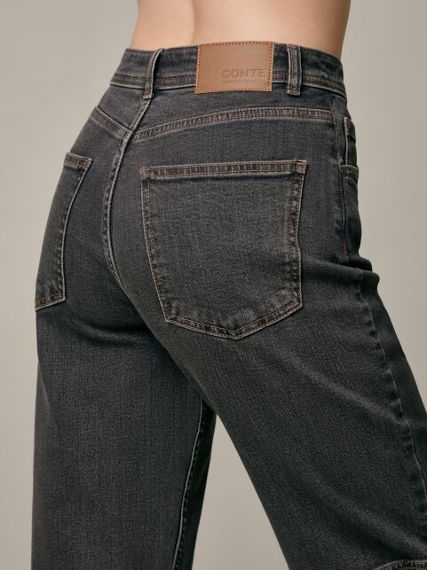 Джинсы mom с высокой посадкой и горизонтальными швами CON-591 - купить в интернет-магазине Conte