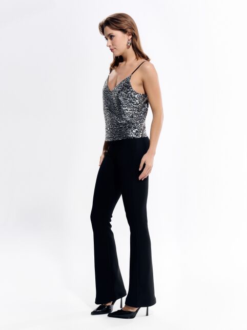 Топ с V-образным вырезом c пайетками на подкладке LTD 3151 Топ с V-образным вырезом c пайетками на подкладке LTD 3151 - купить в интернет-магазине Conte