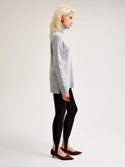 Джемпер с отложным воротником-стойкой и разрезами по бокам LDK 24109 - купить в интернет-магазине Conte